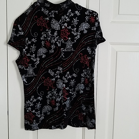 Women's short sleeved glitter top - Picture 2 of 2